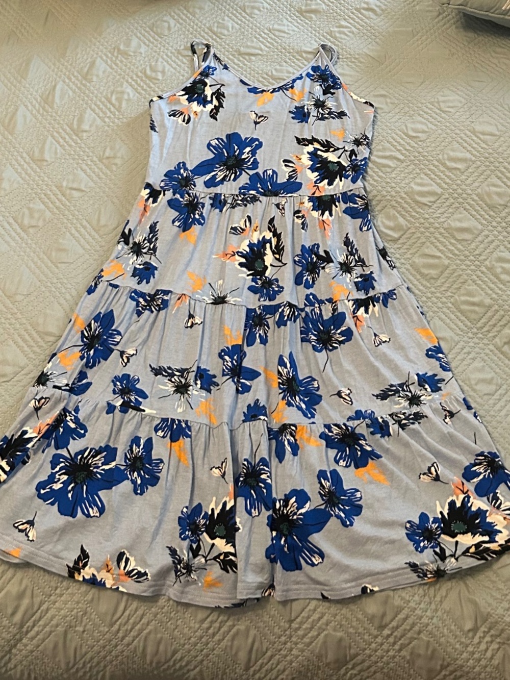 Women’s Blue Floral Sundress, Size Small